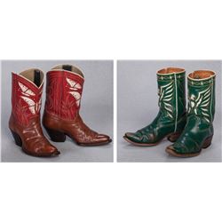 Two Pair of Fancy Vintage Cowgirl Boots