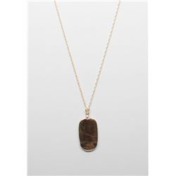 #12 14K GOLD NATURAL AMMOLITE PENDANT NECKLACE