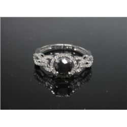 #13 14K GOLD BLACK DIAMOND 1.05ct & 76 SIDE WHITE