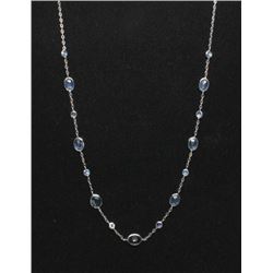 #15 10K GOLD SAPPHIRE 8.10ct & MOON STONE NECKLACE