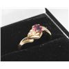Image 2 : #18 18K GOLD RUBY 0.43ct & DIAMOND 0.06ct RING