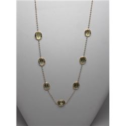 #21 10K GOLD LEMON QUARTZ 20.0ct NECKLACE