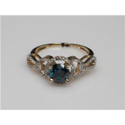 #24 GOLD BLUE DIAMOND 0.96ct & 82 SIDE WHITE