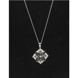 #25 14K GOLD BLACK ONYX & 20 SIDE DIAMONDS 0.16ct