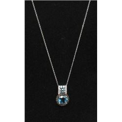 #30 10K GOLD BLUE TOPAZ, SMOKEY QUARTZ, WHITE