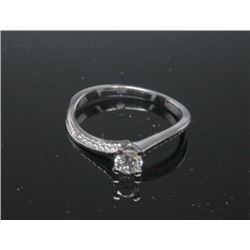 #37 14K GOLD DIAMOND 0.25ct & 18 SIDE DIAMONDS