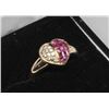 Image 2 : #38 18K GOLD RUBY 0.40ct & DIAMOND 0.10ct HEART-