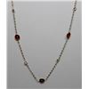 Image 2 : #41 10K GOLD GARNET & WHITE QUARTZ NECKLACE
