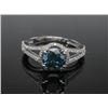 Image 1 : #44 14K GOLD BLUE DIAMOND 1.61ct & 76 SIDE WHITE