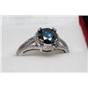 Image 2 : #44 14K GOLD BLUE DIAMOND 1.61ct & 76 SIDE WHITE