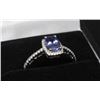 Image 2 : #48 10K GOLD TANZANITE 0.90ct & 44 SIDE DIAMONDS