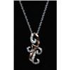 Image 2 : #57 14K ROSE & WHITE GOLD DIAMOND 0.08ct PENDANT