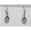 Image 1 : #61 STERLING SILVER GOLD PLATED DIAMOND EARRINGS