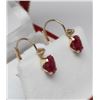 Image 2 : #79 10K GOLD RUBY 1.20ct & DIAMOND EARRINGS