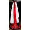 Image 2 : WHITE & RED WEDDING DRESS SIZE: 12