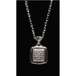 #83 STERLING SILVER DIAMOND 0.1ct PENDANT NECKLACE
