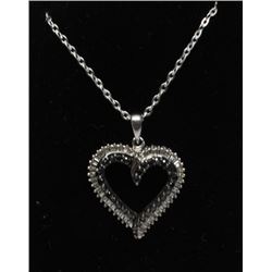 #84 STERLING SILVER DIAMOND 0.6ct PENDANT NECKLACE