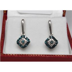 #86 STERLING SILVER BLUE & WHITE DIAMOND 0.4ct