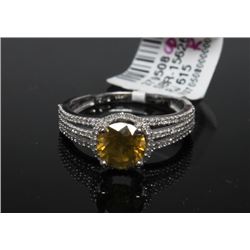 #88 14K GOLD YELLOW DIAMOND 1.17ct & WHITE DIAMOND