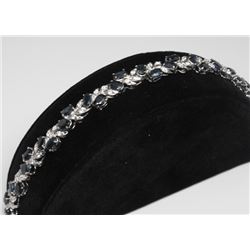 #91 STERLING SILVER BLUE & WHITE SAPPHIRE 13ct