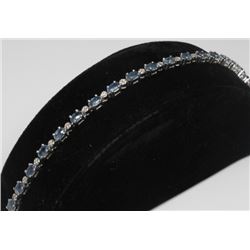 #95 STERLING SILVER SAPPHIRE 6.58ct & DIAMOND