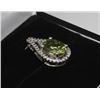 Image 2 : #96 STERLING SILVER PERIDOT & DIAMOND PENDANT