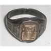 Image 1 : VINTAGE HIGH SCHOOL CLASS RING 10K GOLD TOP & STERLING SILVER *1935* VERY OLD AND UNIQUE!! RING CAME