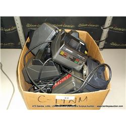 BOX: ASSORTED BATTERY CHARGERS 10+