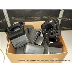 BOX: ASSORTED BATTERY CHARGERS 10+