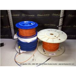 LOT: SPOOLS OPTIC CABLE, 3X THE MONEY