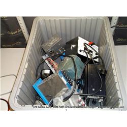 BIN: ASSORTED ELECTRONICS-CONTROLS, GAUGES