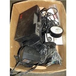 BOX: ASSORTED ELECTRONICS-GAUGES, METERS
