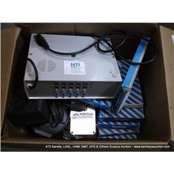 BOX: ASSORTED ELECTRONICS-CONTROLS, CABLE