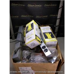 BOX: PYLOX GLOVES AND POWER STRIPS