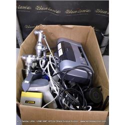 BOX: ASSORTED ELECTRONICS SCANNERS PLUGS