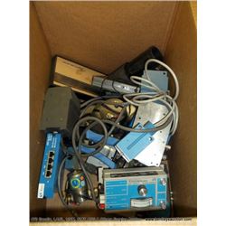 BOX: ASSORTED ELECTRONICS COUPLERS RECEIVERS