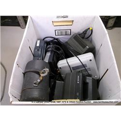 BOX: ASSORTED BATTERY CHARGERS