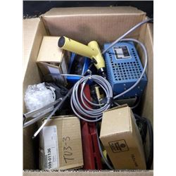 BOX: ASSORTED HARDWAR VALVES GAGES TOOLS