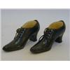 Image 1 : A PAIR OF VICTORIAN PEWTER PIN CUSHIONS, in the form of a pair of ladies shoes (2)  20-30...