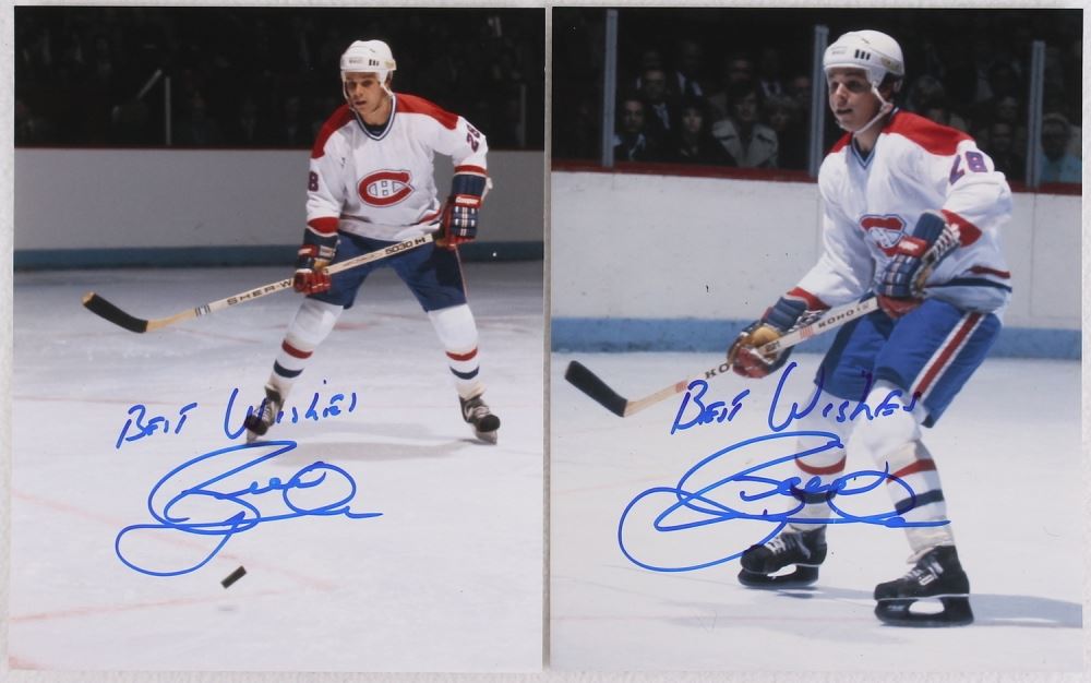 Lot of (2) Pierre Larouche Signed Canadiens 8x10 Photos Inscribed 