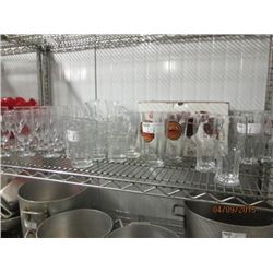 Shelf Lot of Various Glassware