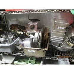 Shelf Lot of Inserts, Scale, Napkin Holders, Frymakers, Gravey Boats, Etc