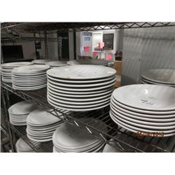 Shelf Lot of Various Soup/Salad bowls, and plates (approx 80)