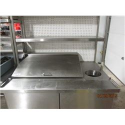 4' S/S Refrigerated Sandwich Table with Double Overshelf