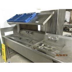 Approx 91" S/S 3 Pot SInk with Overshelf and Spraywand