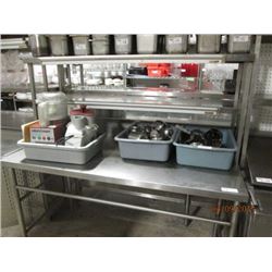 5' S/S Table with Backsplash and Double Overshelf