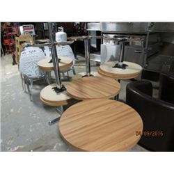 Lot of 10 Various Height Round Top Tables