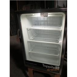 Glass door counter top freezer