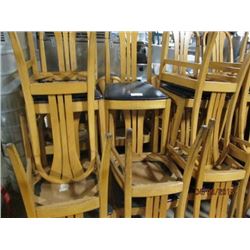 Approx 23 Oak and Black Seat Chairs