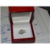 Image 2 : RING - PERIDOT AND DIAMOND - SET IN STERLING SILVER - 8 DIAMONDS TOTAL